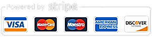 Payments powered by Stripe (Pay with Visa, Mastercard, Maestro, American Express, Union Pay, PayPal)
